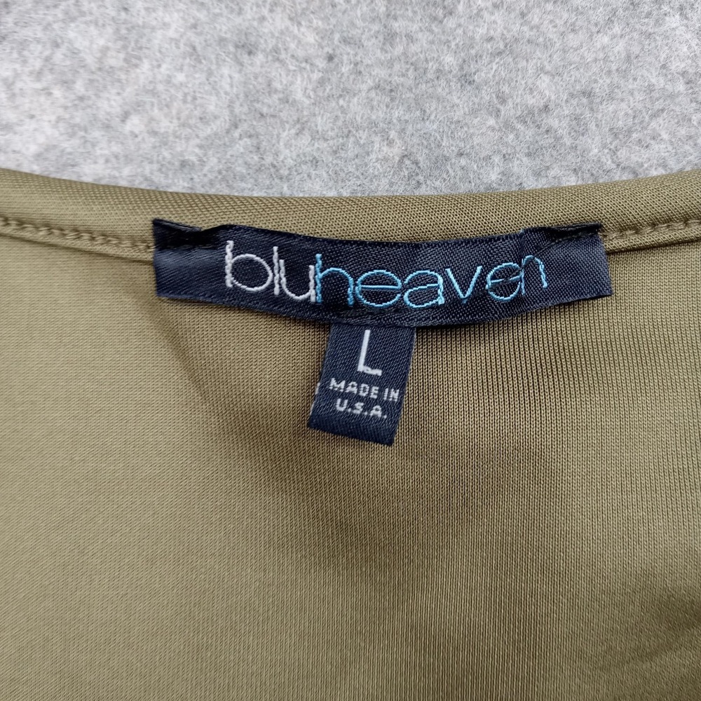 Bluheaven Shirt Womens Large Olive Green Lemonpop Crop Tank Top Made USA - Picture 2 of 7